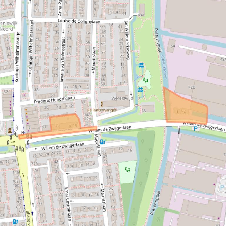 Kaart van postcodegebied 2741DA.
