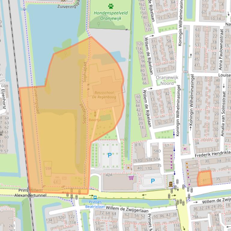 Kaart van postcodegebied 2741DB.