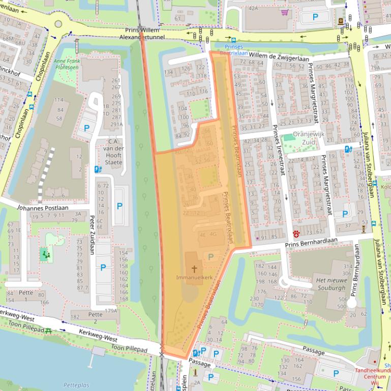 Kaart van postcodegebied 2741DH.