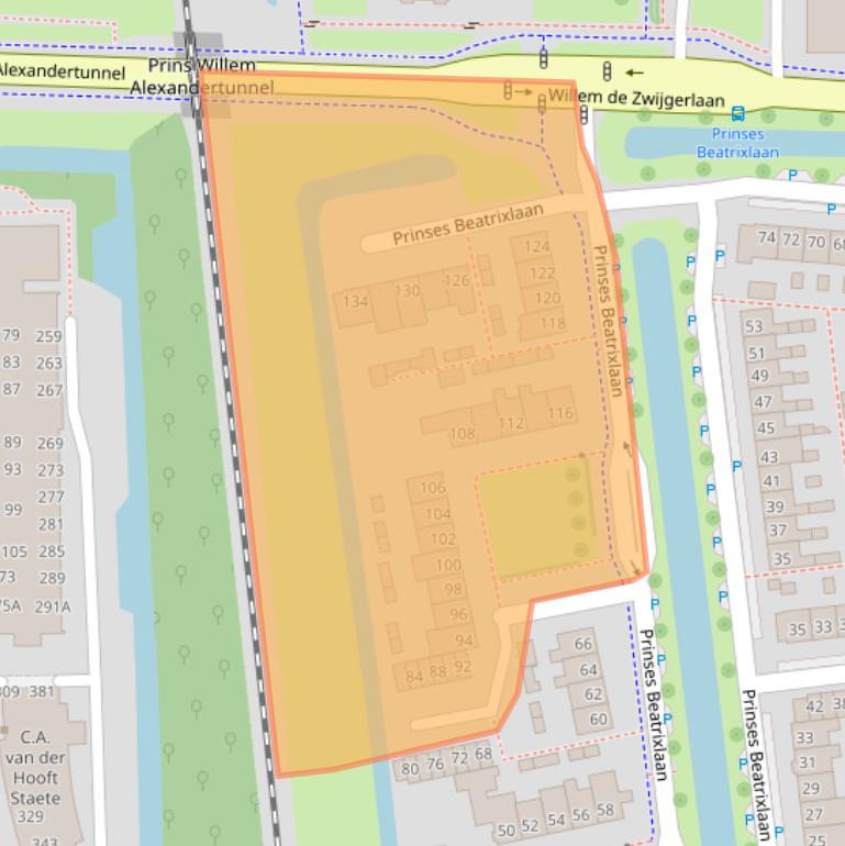 Kaart van postcodegebied 2741DJ.