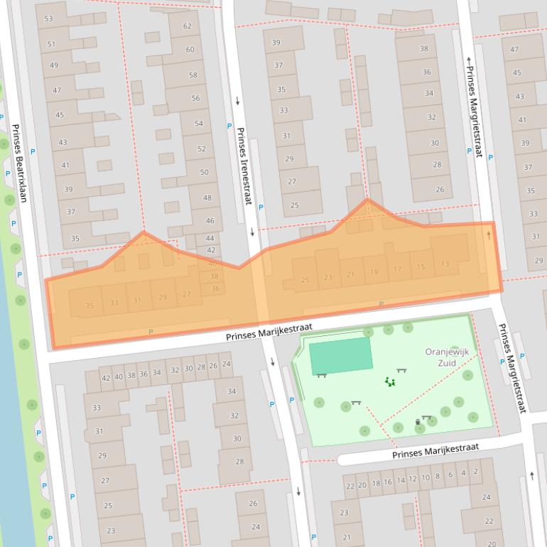 Kaart van postcodegebied 2741DK.