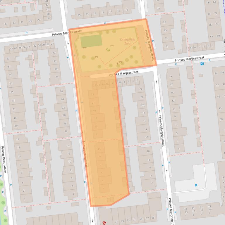 Kaart van postcodegebied 2741DL.