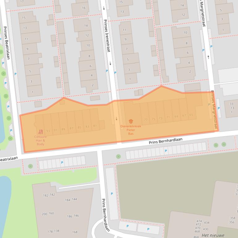 Kaart van postcodegebied 2741DM.