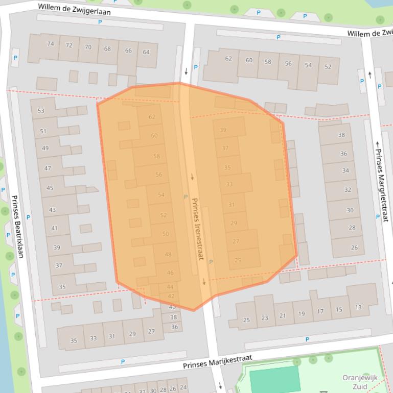 Kaart van postcodegebied 2741DN.