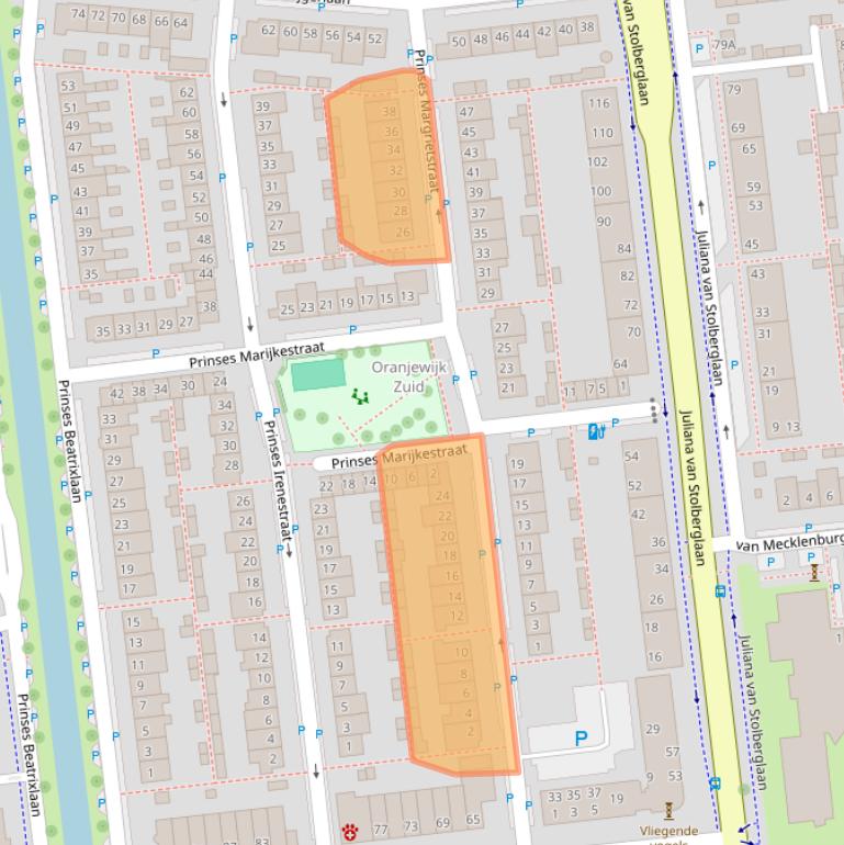 Kaart van postcodegebied 2741DS.