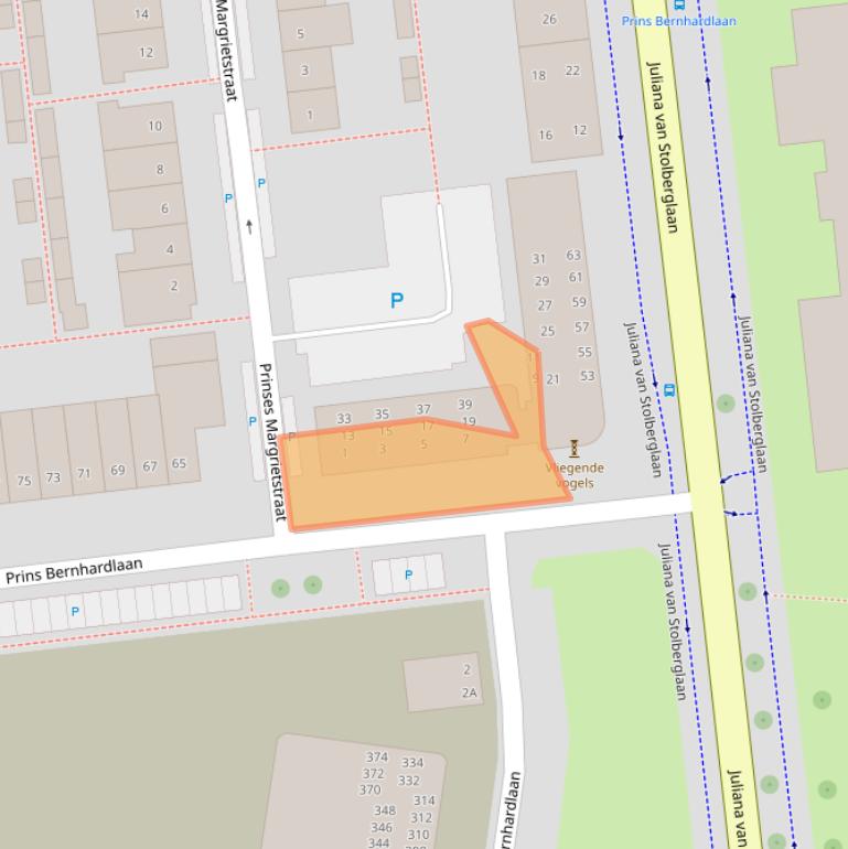 Kaart van postcodegebied 2741DV.