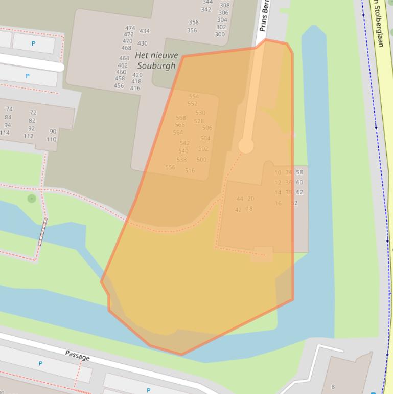 Kaart van postcodegebied 2741DX.