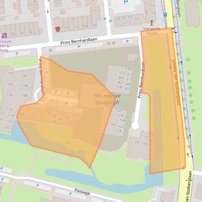 Kaart van postcodegebied 2741DZ.