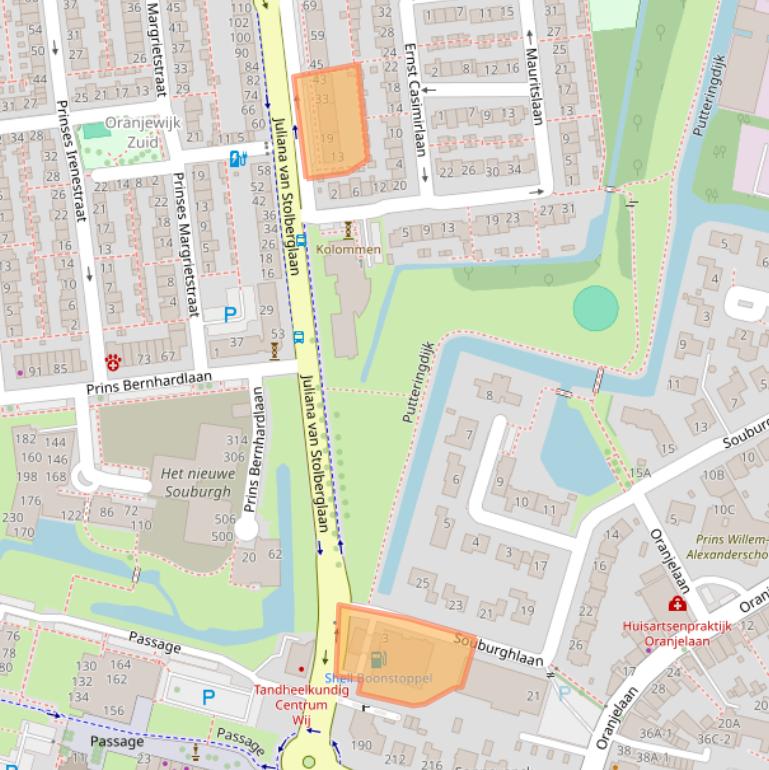 Kaart van postcodegebied 2741ED.