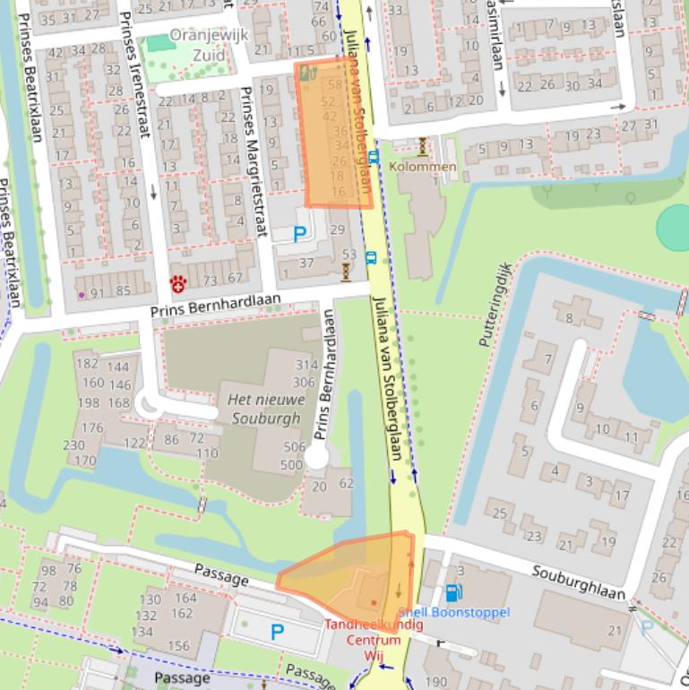 Kaart van postcodegebied 2741EG.