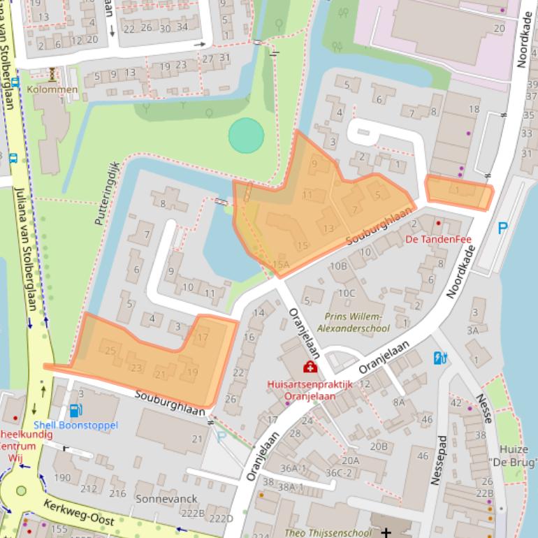 Kaart van postcodegebied 2741EK.