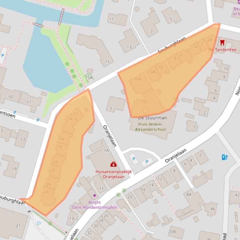 Kaart van postcodegebied 2741EL.