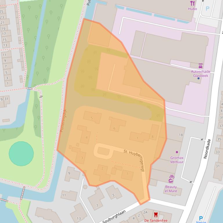 Kaart van postcodegebied 2741EM.