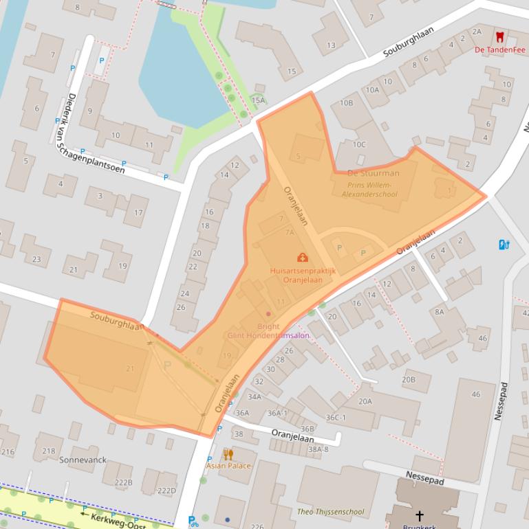 Kaart van postcodegebied 2741EP.