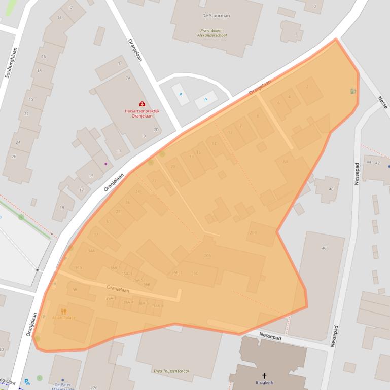 Kaart van postcodegebied 2741ER.