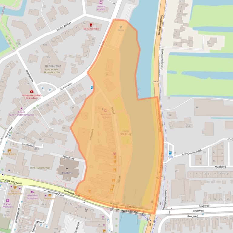 Kaart van postcodegebied 2741ES.