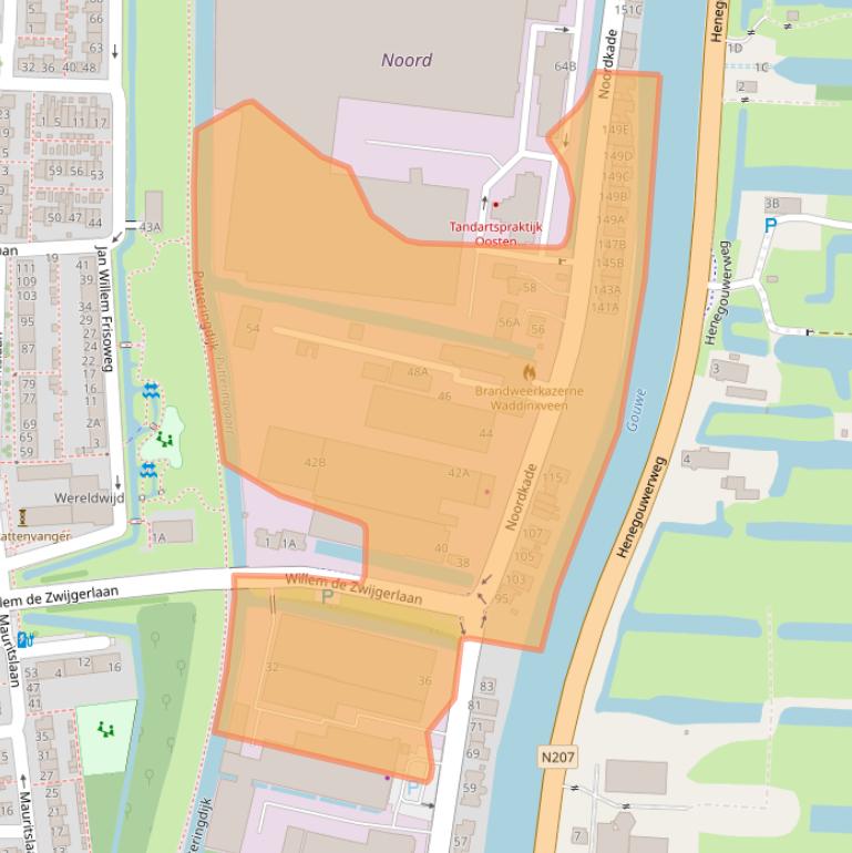 Kaart van postcodegebied 2741EW.