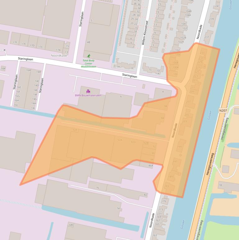 Kaart van postcodegebied 2741GA.