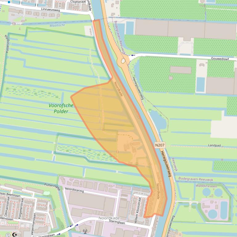 Kaart van postcodegebied 2741GB.