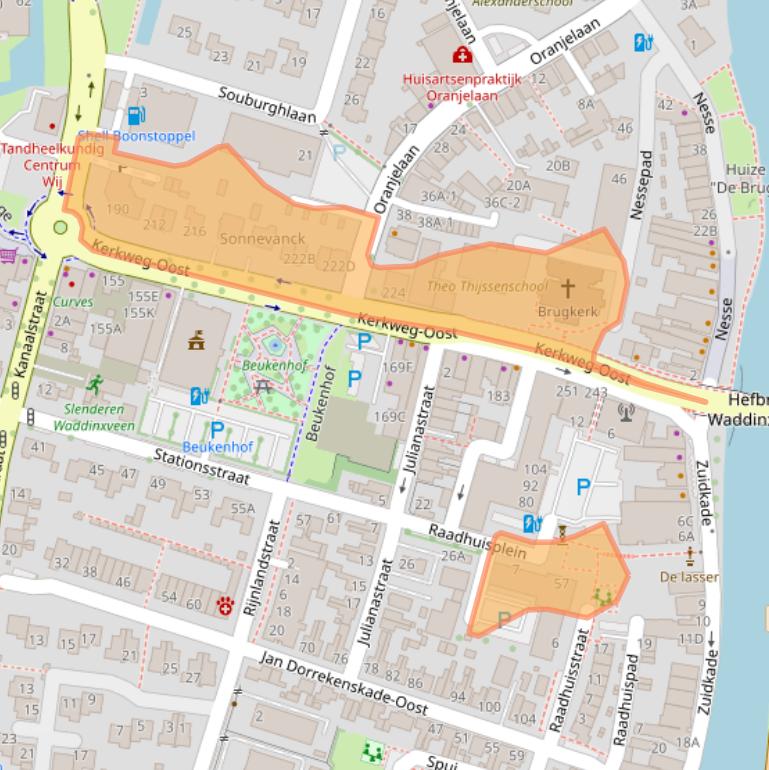 Kaart van postcodegebied 2741HA.