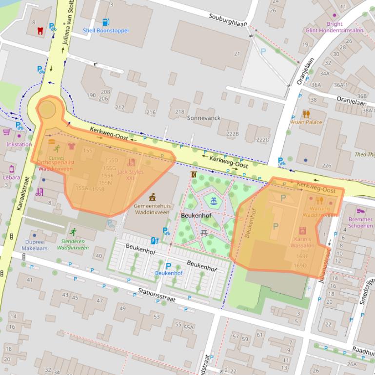 Kaart van postcodegebied 2741HC.