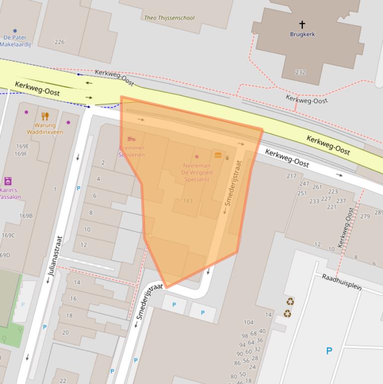 Kaart van postcodegebied 2741HD.