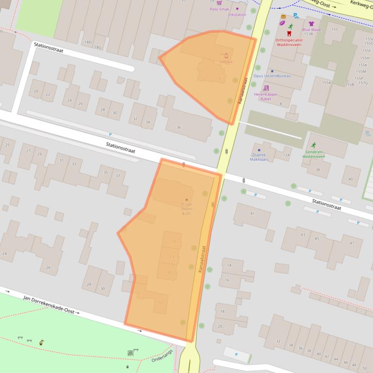 Kaart van postcodegebied 2741HG.