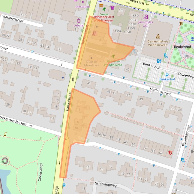 Kaart van postcodegebied 2741HH.