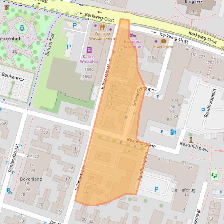 Kaart van postcodegebied 2741HK.