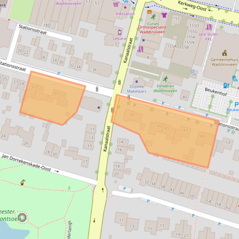 Kaart van postcodegebied 2741HP.