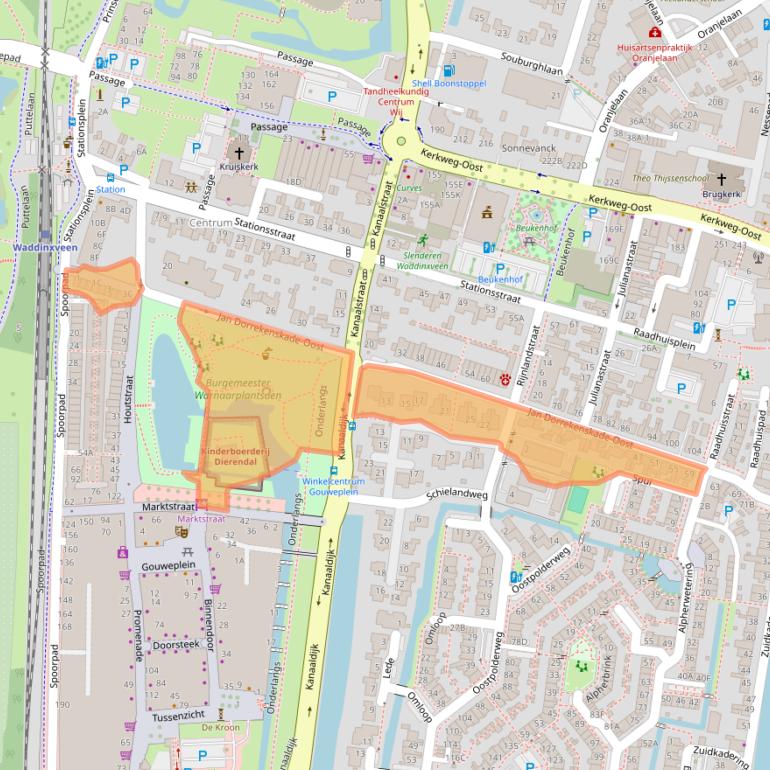 Kaart van postcodegebied 2741HT.