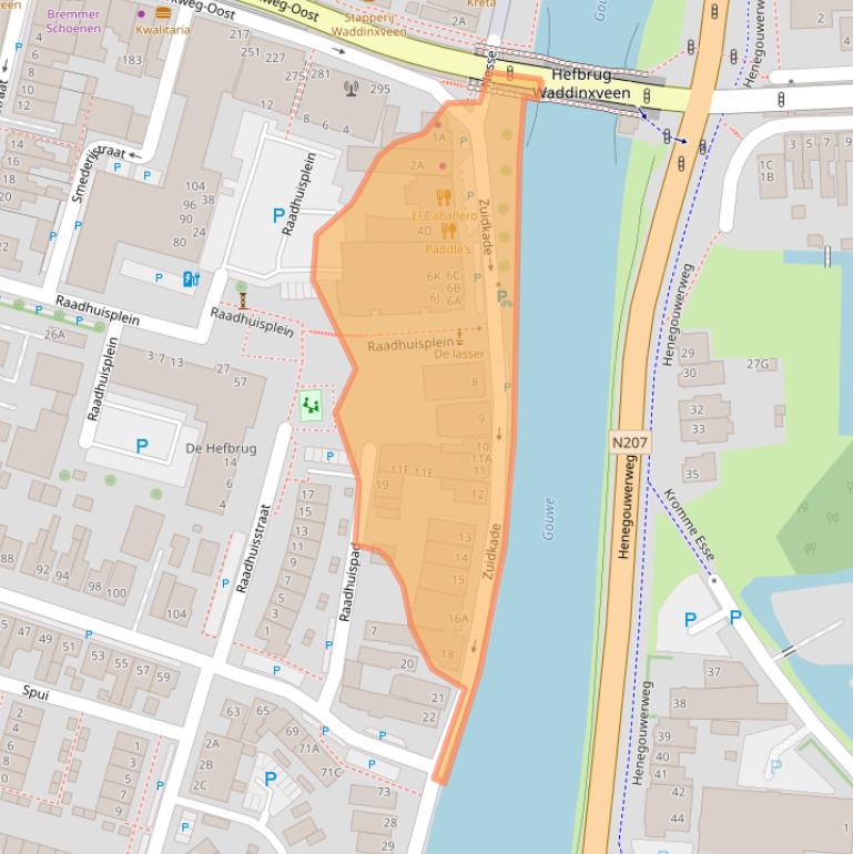 Kaart van postcodegebied 2741JA.