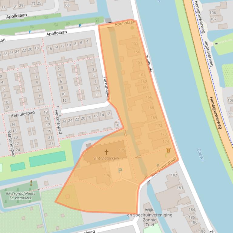 Kaart van postcodegebied 2741JJ.