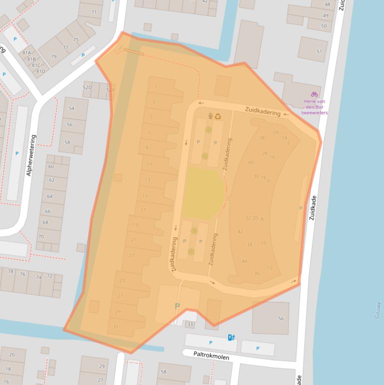 Kaart van postcodegebied 2741JM.