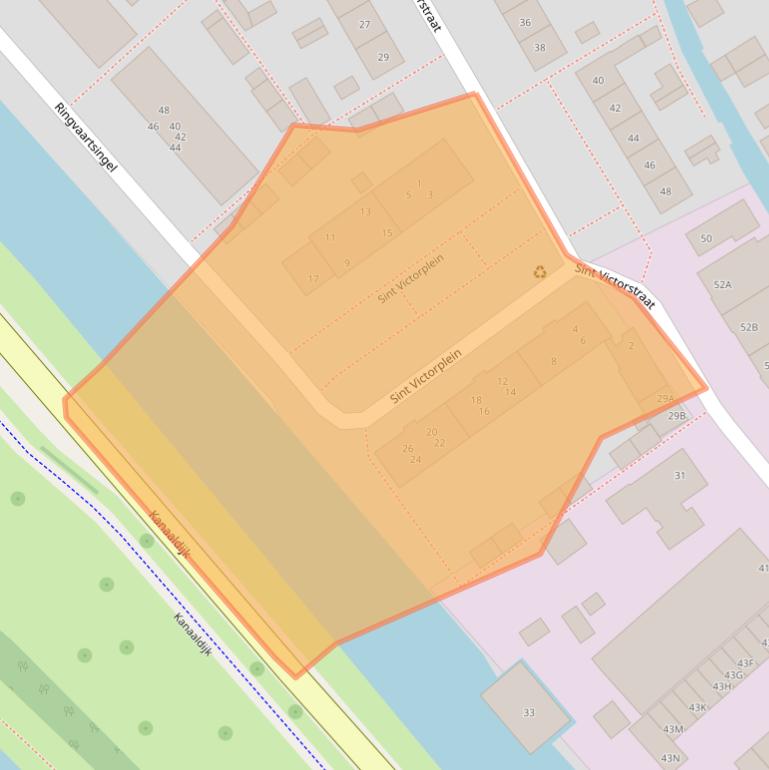 Kaart van postcodegebied 2741JN.