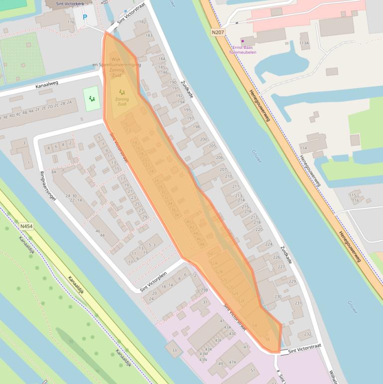 Kaart van postcodegebied 2741JR.