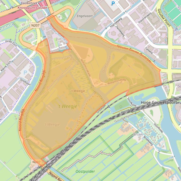 Kaart van postcodegebied 2741JX.