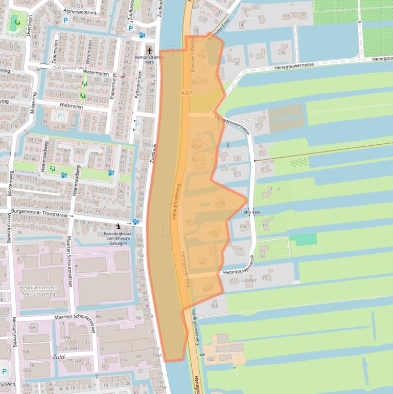 Kaart van postcodegebied 2741KA.