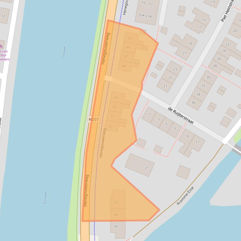 Kaart van postcodegebied 2741KB.