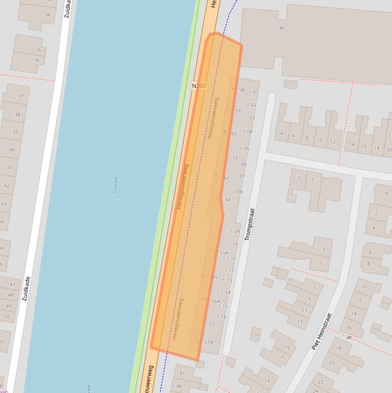 Kaart van postcodegebied 2741KC.