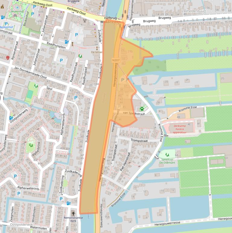 Kaart van postcodegebied 2741KG.