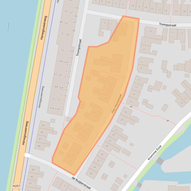 Kaart van postcodegebied 2741KJ.