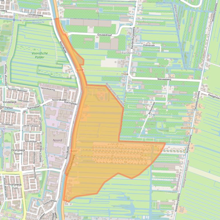 Kaart van postcodegebied 2741KR.