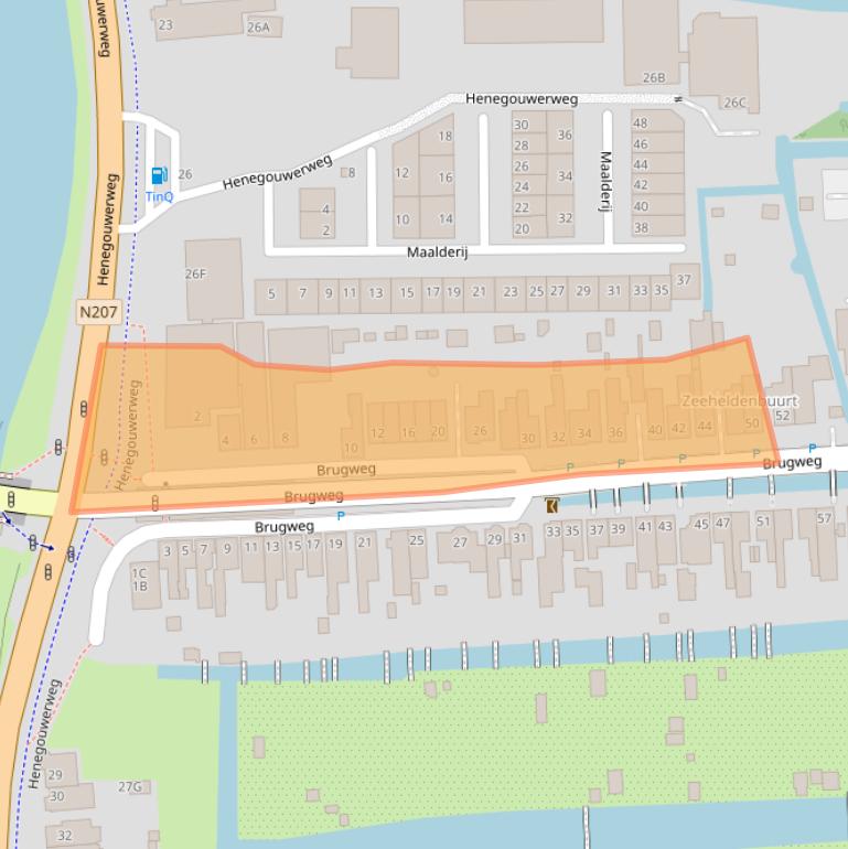 Kaart van postcodegebied 2741KX.