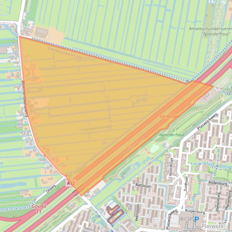 Kaart van postcodegebied 2741LE.