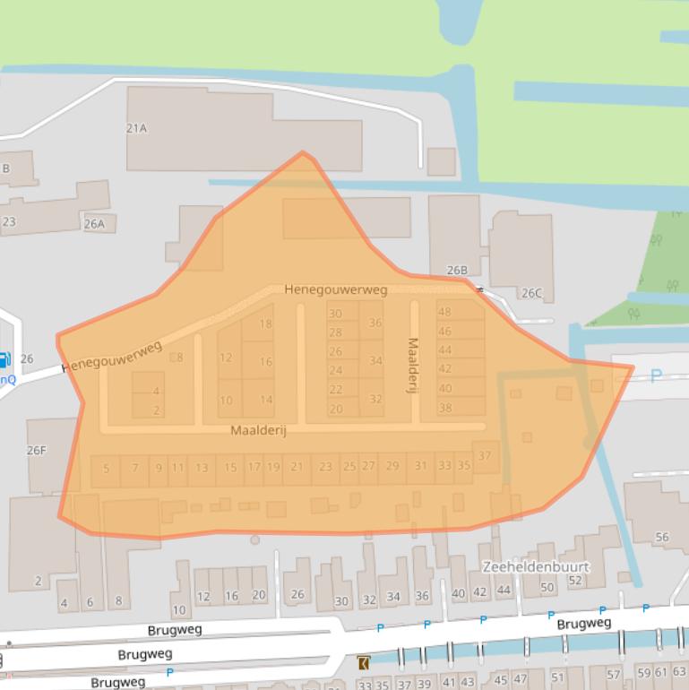 Kaart van postcodegebied 2741LL.