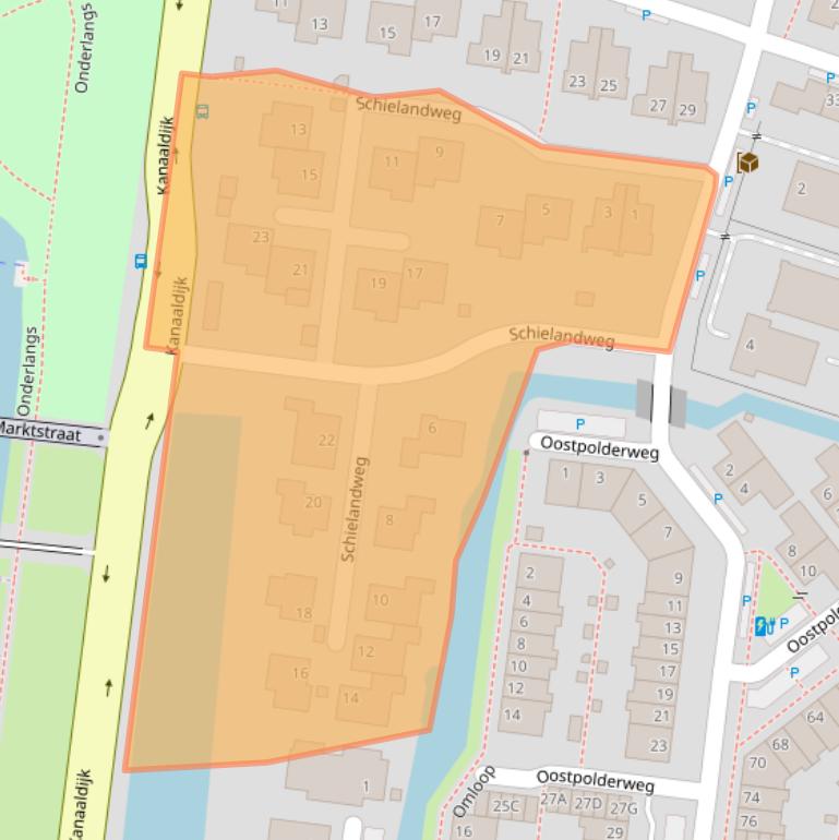 Kaart van postcodegebied 2741MA.