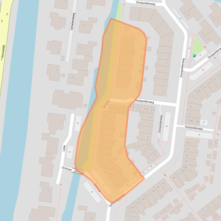 Kaart van postcodegebied 2741MC.