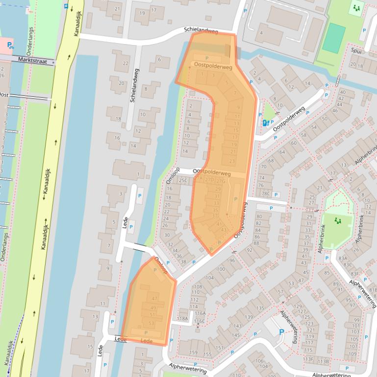 Kaart van postcodegebied 2741MD.