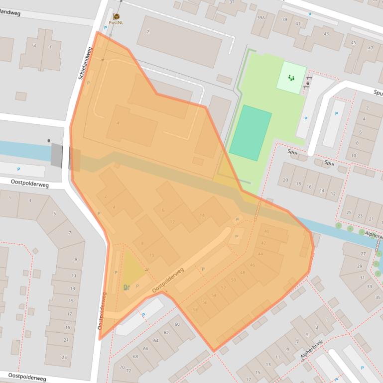 Kaart van postcodegebied 2741ME.